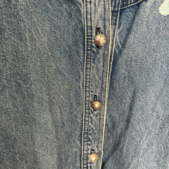 SUNDANCE Vintage Painted Longline Denim Jacket - Picture 2 of 9